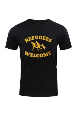 T-Shirt - Refugees Welcome - schwarz