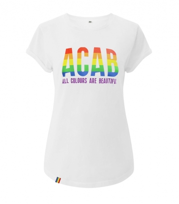T-Shirts - ACAB - All Colours Are Beautiful - white  tailliert