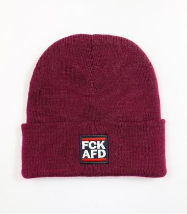 Wintermütze "FCK AFD" - Burgundy - Stick 