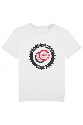 T-Shirt - Fahrrad Antifa - Big Logo - weiß