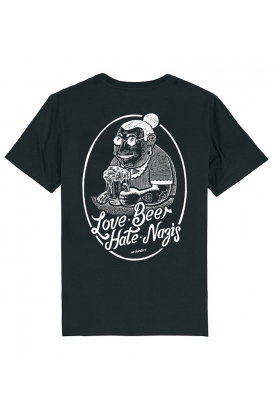 Love Beer Hate Nazis 2.0 - No Borders - T-Shirt - Black